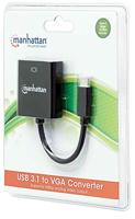 Manhattan 151771 USB / VGA Adapter [1x USB 3.2 Gen 2 stekker C (USB 3.1) - 1x VGA-bus] Zwart Kleurcodering, Flexibel, Folie afscherming, UL gecertificeerd, - thumbnail
