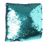 LG-Imports kussen met pailletten 29 cm rood-blauw-paars - thumbnail