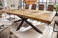 Massief houten eettafel GALAXIE 200 cm vintage bruin grenen gerecycled industrieel design - 43678 - thumbnail