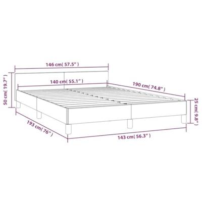 Bedframe met hoofdeinde fluweel zwart 140x190 cm Bedframe met hoofdeinde fluweel zwart 140x190 cm