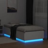 Bedframe met LED-verlichting bewerkt hout wit 100x200 cm - thumbnail