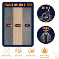 Ranqer gamestoel / bureaustoel wieltjes voor harde vloeren - thumbnail