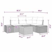 Tuinbankenset met kussen 5 pcs Zwart Poly riet - thumbnail