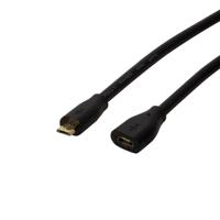 LogiLink CU0125 USB-kabel USB 2.0 USB-micro-B stekker, USB-micro-B bus 5.00 m Zwart - thumbnail