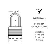 Masterlock Hangslot, volmessing 50 mm - M5EURDCC M5EURDCC - thumbnail