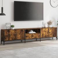 Tv-meubel met lade 200x25x44 cm bewerkt hout gerookt eikenkleur - thumbnail