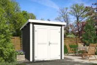 Outdoor Life Sara Tuinhuis 200x250 cm 28 mm vuren Green Grey-wit gecoat- Lessenaarsdak- Hout- Outdoor Life - thumbnail