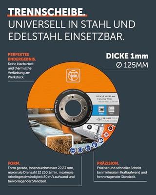 Fein 63709013010 Doorslijpschijf recht 125 mm 25 stuk(s)