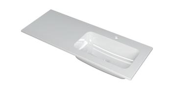 INK Wastafel Faktor polystone rechts met 1 kraangat 120 cm x 45 cm x 1,5 cm Glans wit 3407028