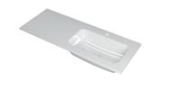 INK Wastafel Faktor polystone rechts met 1 kraangat 120 cm x 45 cm x 1,5 cm Glans wit 3407028 - thumbnail