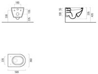 Saqu Poma compact hangtoilet 36x50x33,5cm glans wit - thumbnail