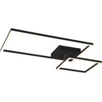 LED Plafondlamp - Plafondverlichting - Trion Paderno - 25W - Natuurlijk Wit 4000K - Dimbaar - Rechthoek - Mat Zwart - Aluminium - thumbnail