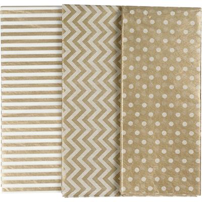 Creotime tissuepapier met print 50 x 70 cm goud 6 stuks Creotime tissuepapier met print 50 x 70 cm goud 6 stuks