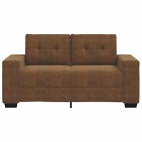 Loveseat met kussen Bruin Kunstleer - thumbnail