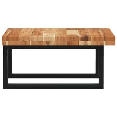 Badkamer wandschap staal en massief acaciahout