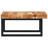 Badkamer wandschap staal en massief acaciahout - thumbnail