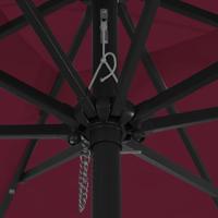 Parasol vierkant met LED-verlichting 295x245 cm bordeauxrood - thumbnail