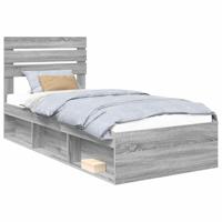 Bedframe Grijs Sonoma 90 x 190 cm Massief grenenhout - thumbnail