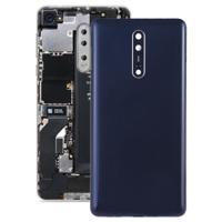 Batterij achtercover met camera lens & toetsen aan de zijkant voor Nokia 8 (blauw) - thumbnail