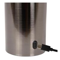 Lucide VIVO - Oplaadbare Tafellamp - Accu/Batterij - Ø 8 cm - LED Dimb. - E27 - 1x1W 2700K - Mat zwart chroom - thumbnail