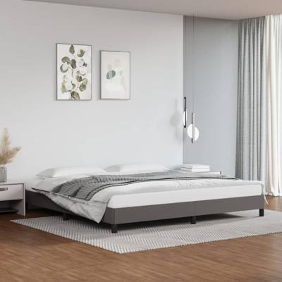 Bedframe kunstleer grijs 200x200 cm