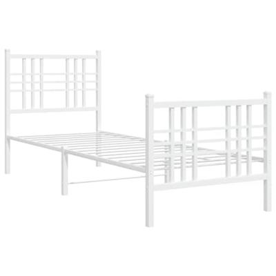 Bedframe met hoofd- en voeteneinde metaal wit 80x200 cm