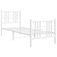 Bedframe met hoofd- en voeteneinde metaal wit 80x200 cm - thumbnail