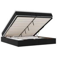 Ottoman bed met matrassen 200x200cm kunstleer zwart - thumbnail