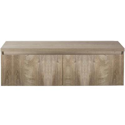 Frozen 3D Badmeubelset 140 cm - Greeplijst in Kleur - Inclusief Wastafelbovenblad Grain Oak