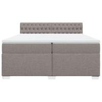 Boxspring met matras stof taupe 200x200 cm - thumbnail