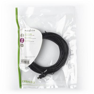 USB 2.0-Kabel | A Male - Micro-B Male | 3,0 m | Zwart - thumbnail