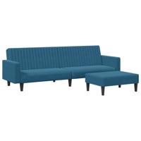 2-delige Loungeset fluweel blauw - thumbnail