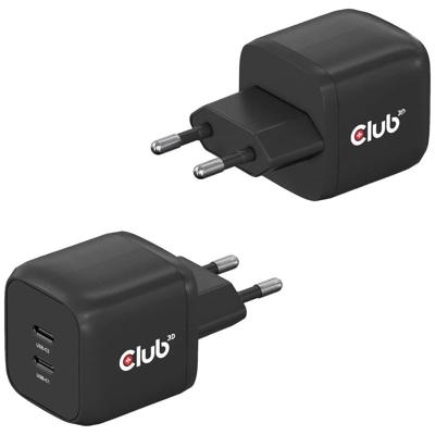 club3D CAC-1909EU Laptop netvoeding 45 W 2x USB-C USB PD Zwart Binnen