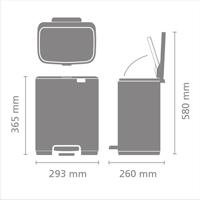 Brabantia Bo pedaalemmer 12 liter Matt steel finger print proof - thumbnail