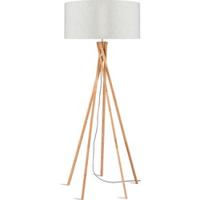 Good&Mojo Vloerlamp 'Kilimanjaro' Bamboe en Eco linnen, kleur Beige - thumbnail