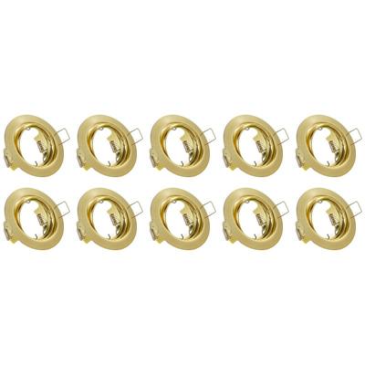 Kantelbare Gouden Aluminium Inbouwspots Set - GU10 - 10-Pack Ø83mm