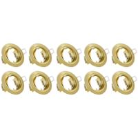 Kantelbare Gouden Aluminium Inbouwspots Set - GU10 - 10-Pack Ø83mm - thumbnail