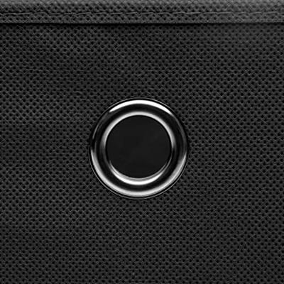 Opbergboxen met deksel 4 st 32x32x32 cm stof zwart Opbergboxen met deksel 4 st 32x32x32 cm stof zwart