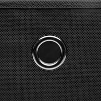 Opbergboxen met deksel 4 st 32x32x32 cm stof zwart - thumbnail