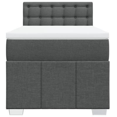 Boxspring met matras stof donkergrijs 120x200 cm - thumbnail