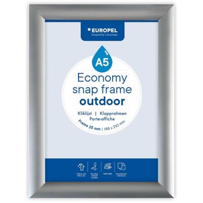 Europel clicklijst Economy, waterdicht, lijst 25 mm, ft A5, zilver Europel clicklijst Economy, waterdicht, lijst 25 mm, ft A5, zilver