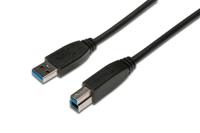 Digitus AK-300115-018-S USB-kabel USB 3.2 Gen1 USB-A stekker, USB-B stekker 1.80 m Zwart Rond, Afgeschermd (drievoudig) - thumbnail