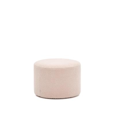 Kave Home Poef 'Kaeli' Bouclé, 60cm, kleur Roze