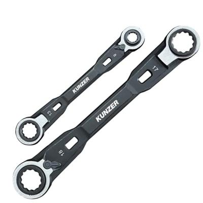 Kunzer 7RRS02 Ringsleutel met ratelset 4-voudig Sleutelbreedte (metrisch) 8 - 19 mm