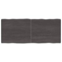 Tafelblad natuurlijke rand 120x50x(2-4)cm eikenhout donkerbruin - thumbnail