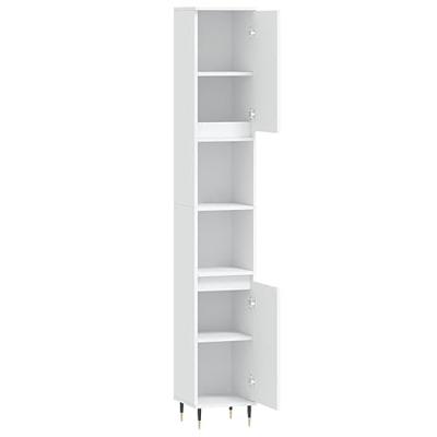 Badkamerkast 30x30x190 cm bewerkt hout wit