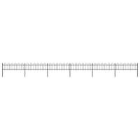 Tuinhek met ronde bovenkant 10,2x0,6 m staal zwart - thumbnail