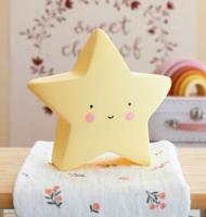 A Little Lovely Company nachtlamp Ster meisjes 14,5 cm PVC geel - thumbnail
