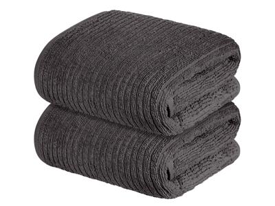 LIVARNO home 2 Handdoeken 100 x 50 cm (Grijs)