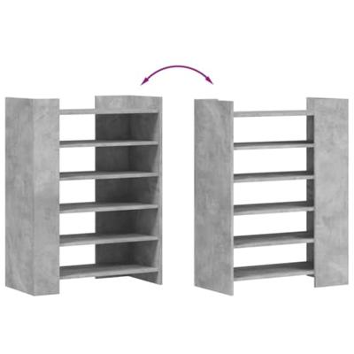 VidaXL Schoenenkast 74,5x37,5x100 cm bewerkt hout betongrijs VidaXL Schoenenkast 74,5x37,5x100 cm bewerkt hout betongrijs